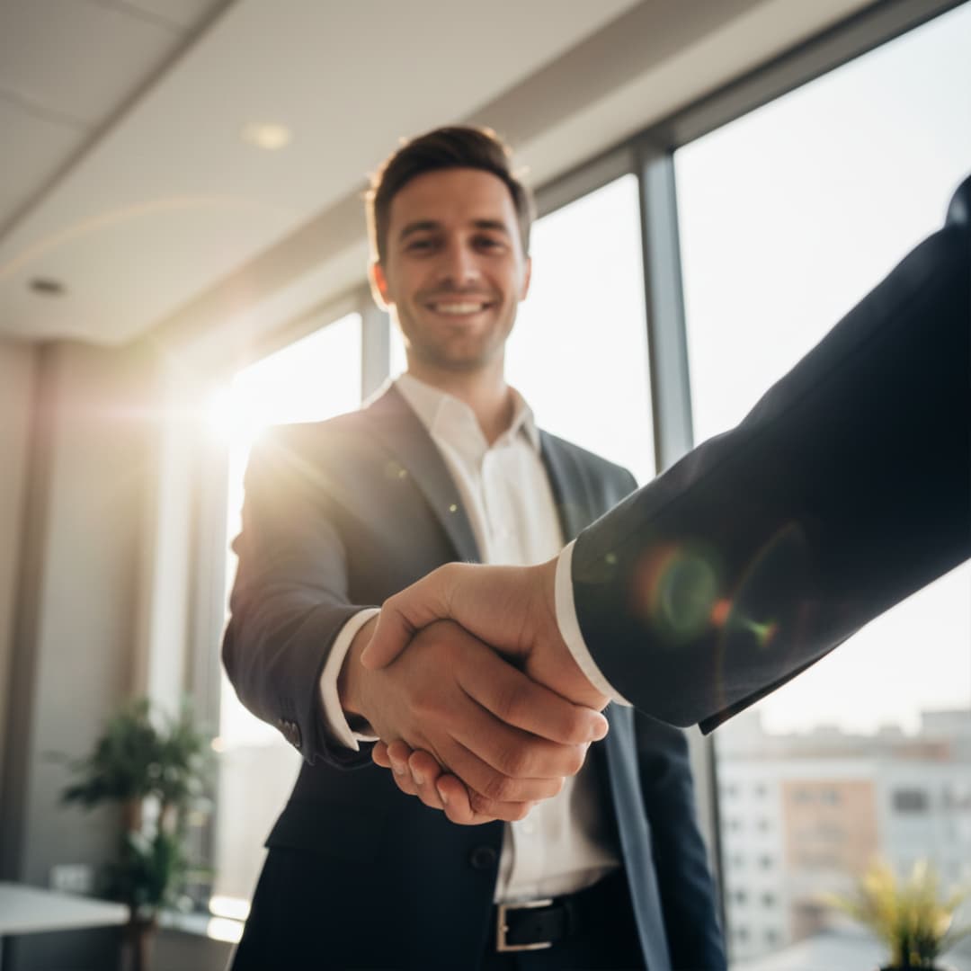 Persona contratada celebrando